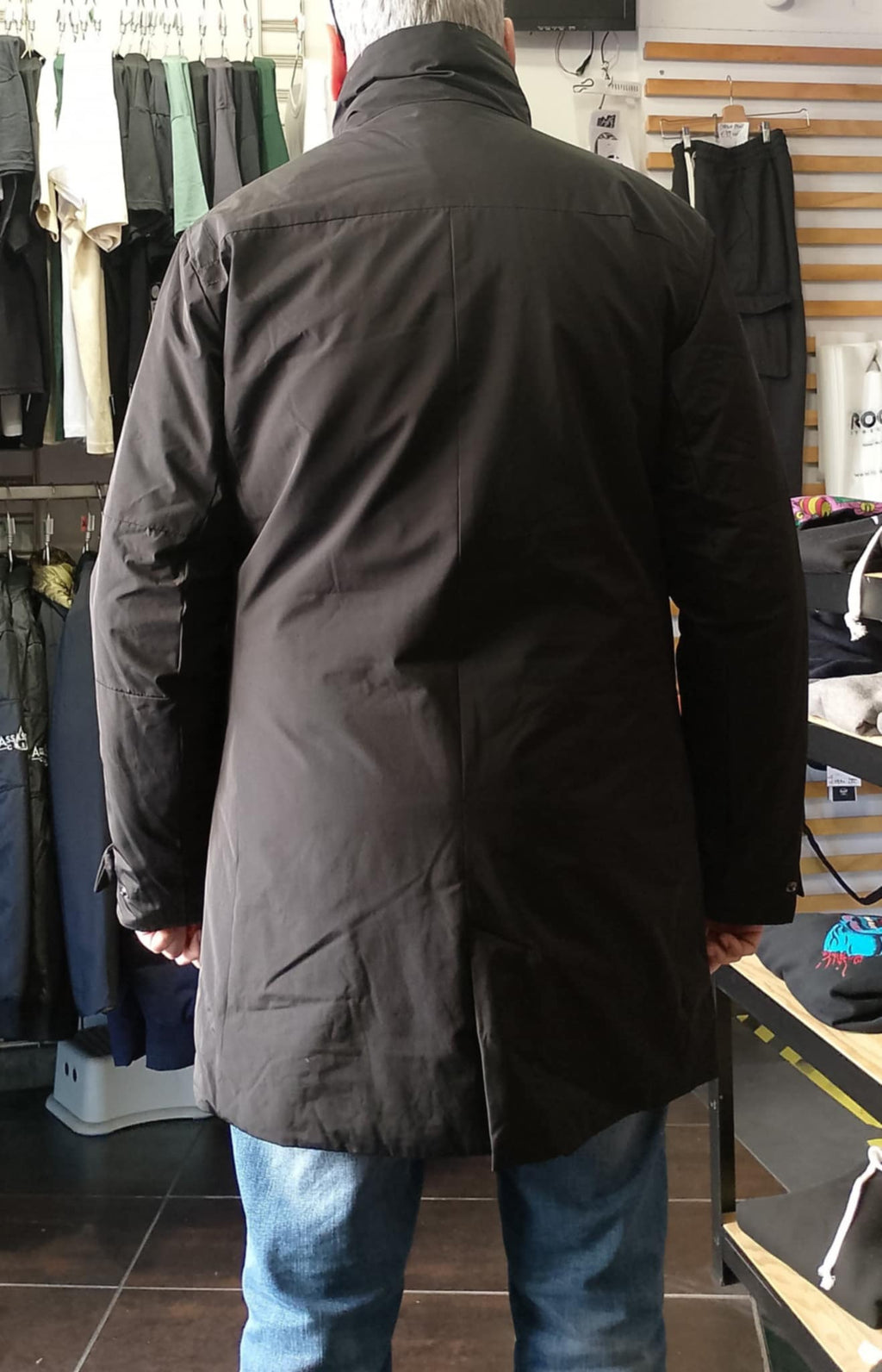 giubbotto Lutha tecnico con zip e bottoni nero