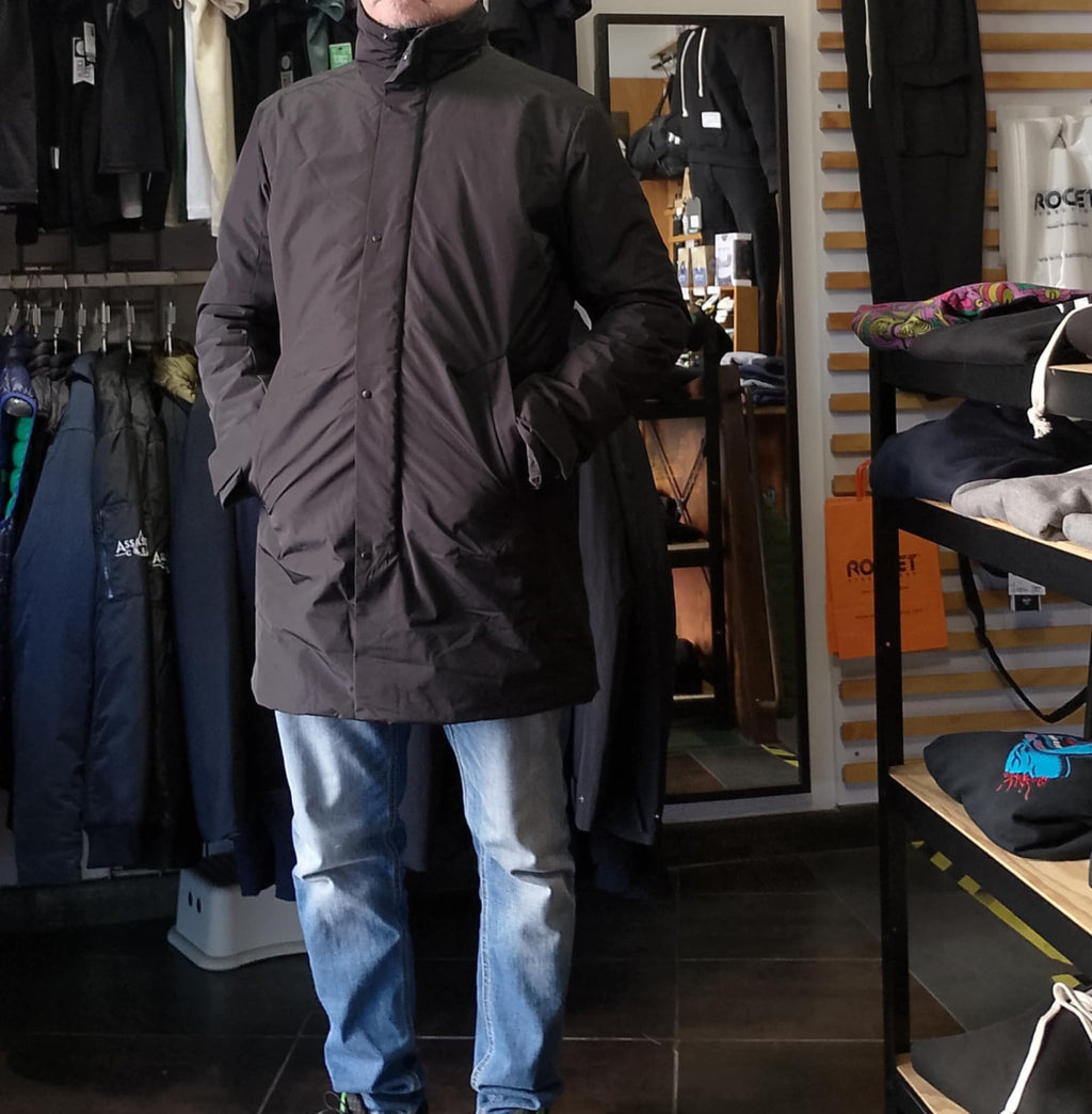 giubbotto Lutha tecnico con zip e bottoni nero