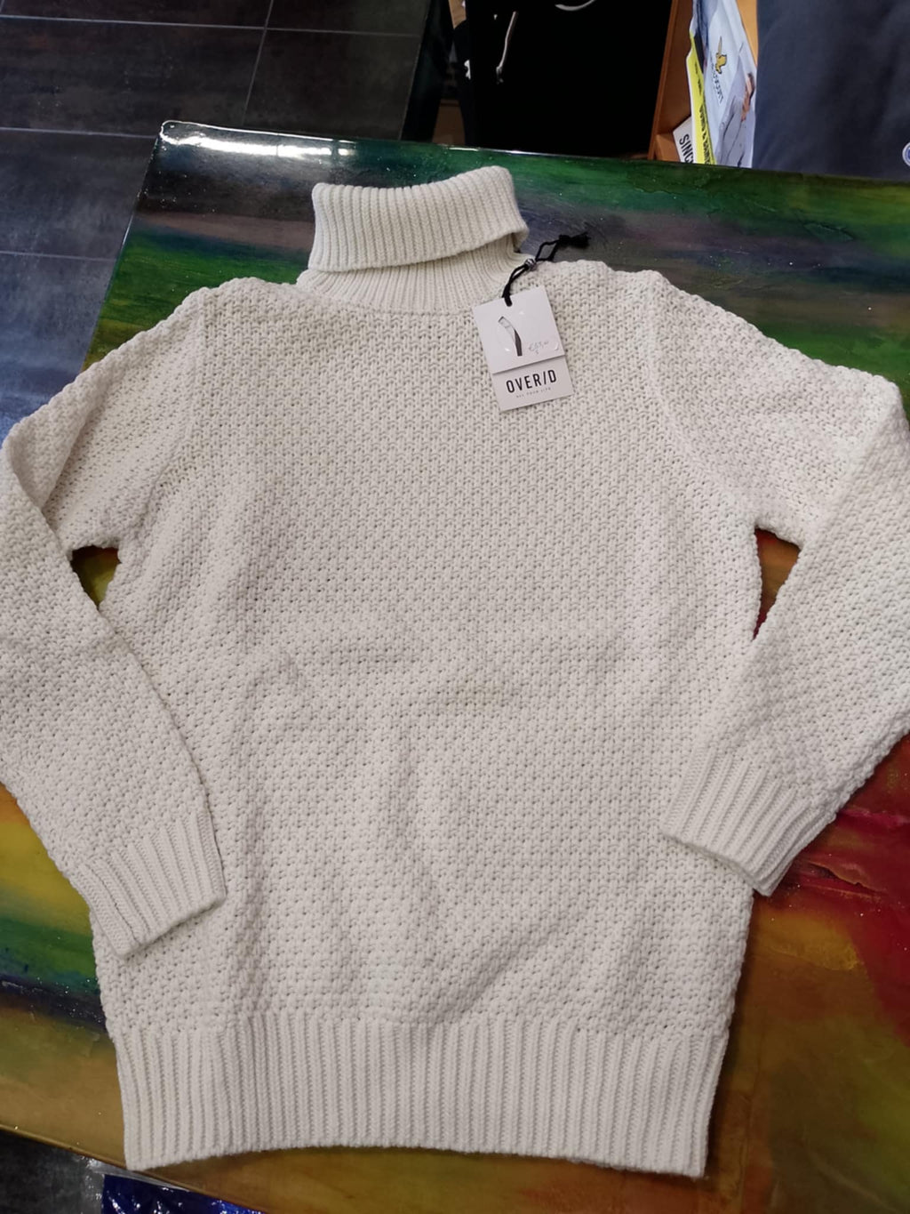 MAGLIONE DOLCEVITA OVER/D   BIANCO