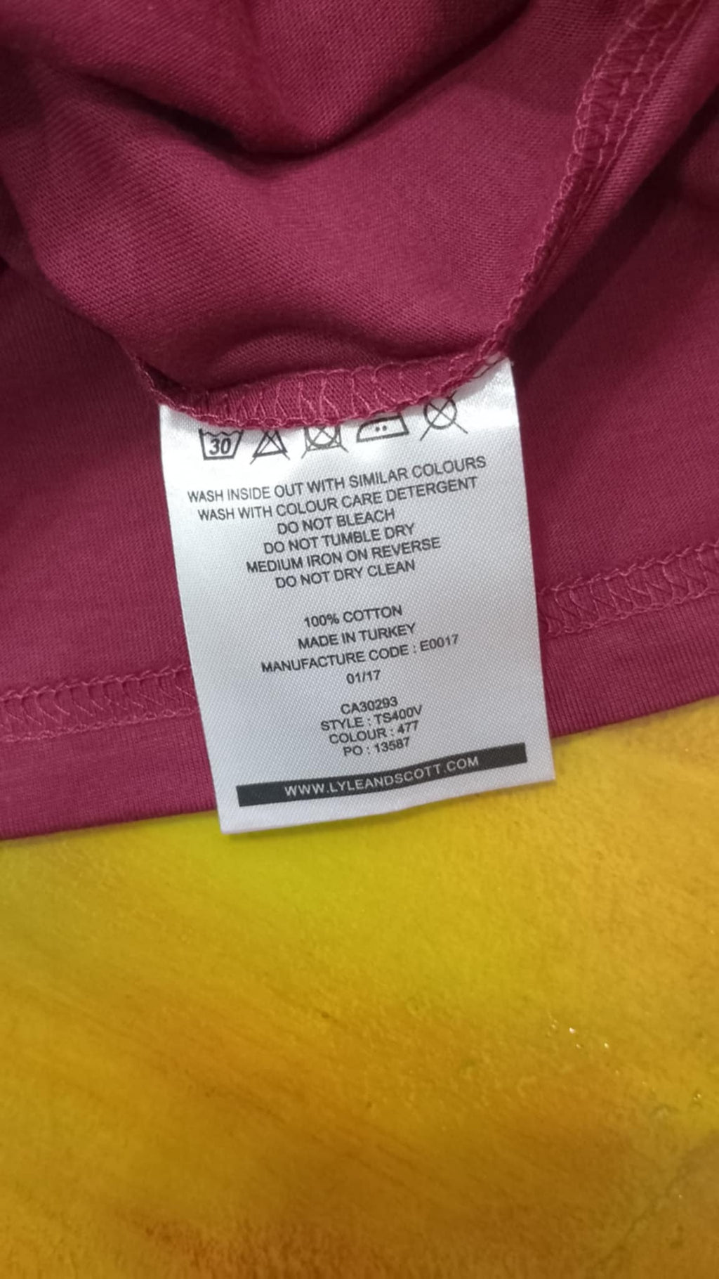 TSHIRT LYLE&SCOTT bordò